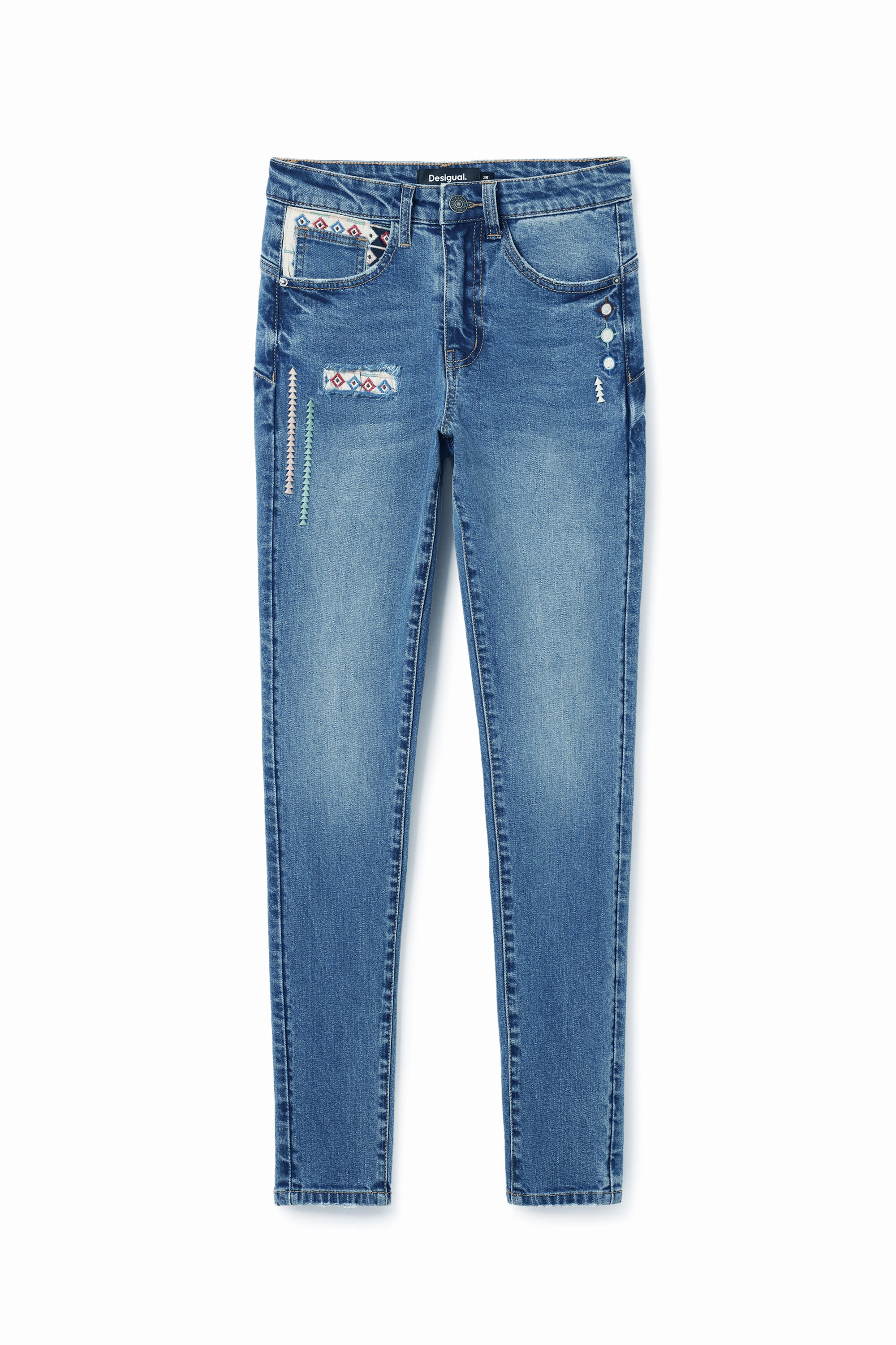 Desigual embroidered jeans outlet