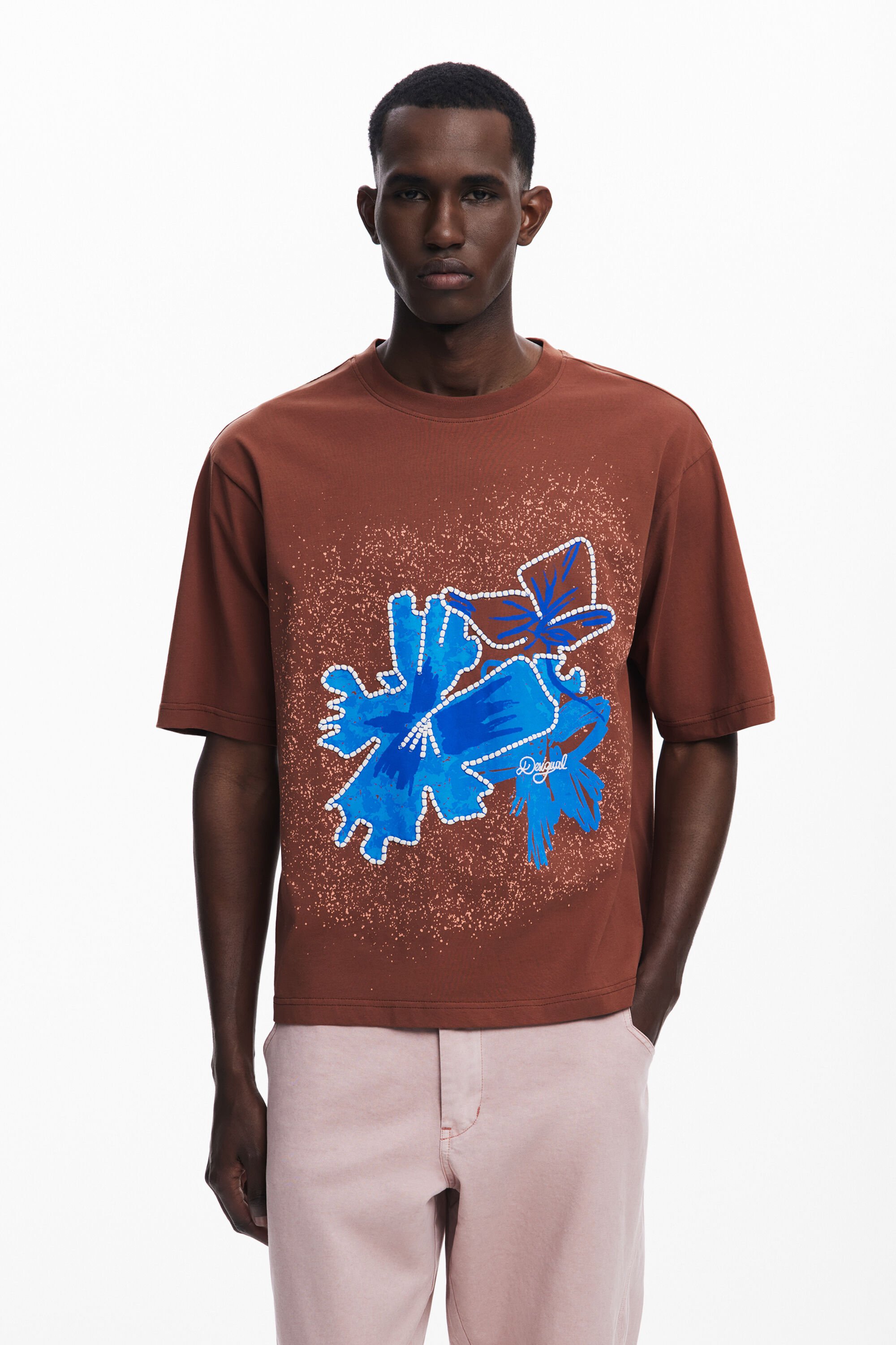 T-shirt à manches courtes avec patch fleur - Desigual - Modalova