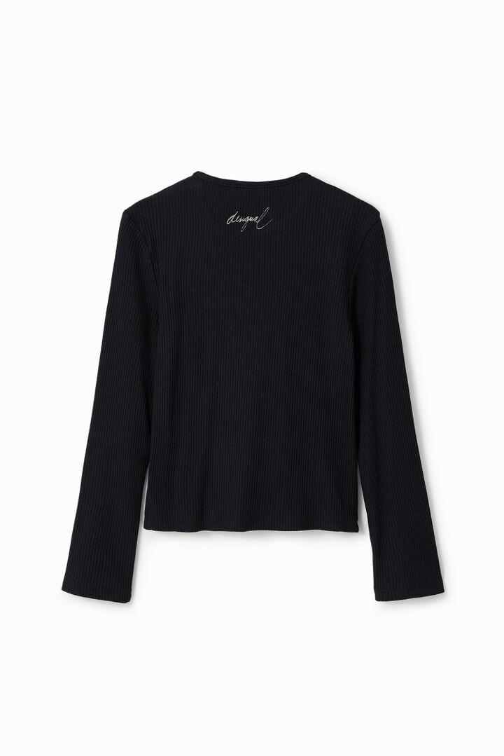 Camiseta canalé strass | Desigual