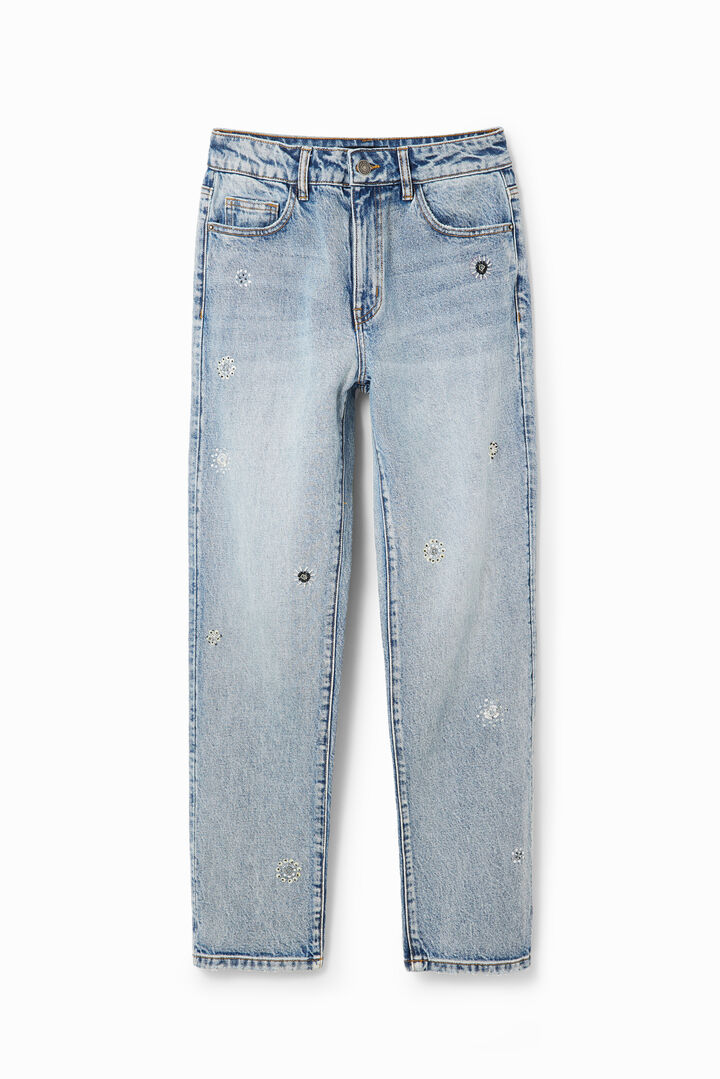 Straight appliquéd jeans | Desigual