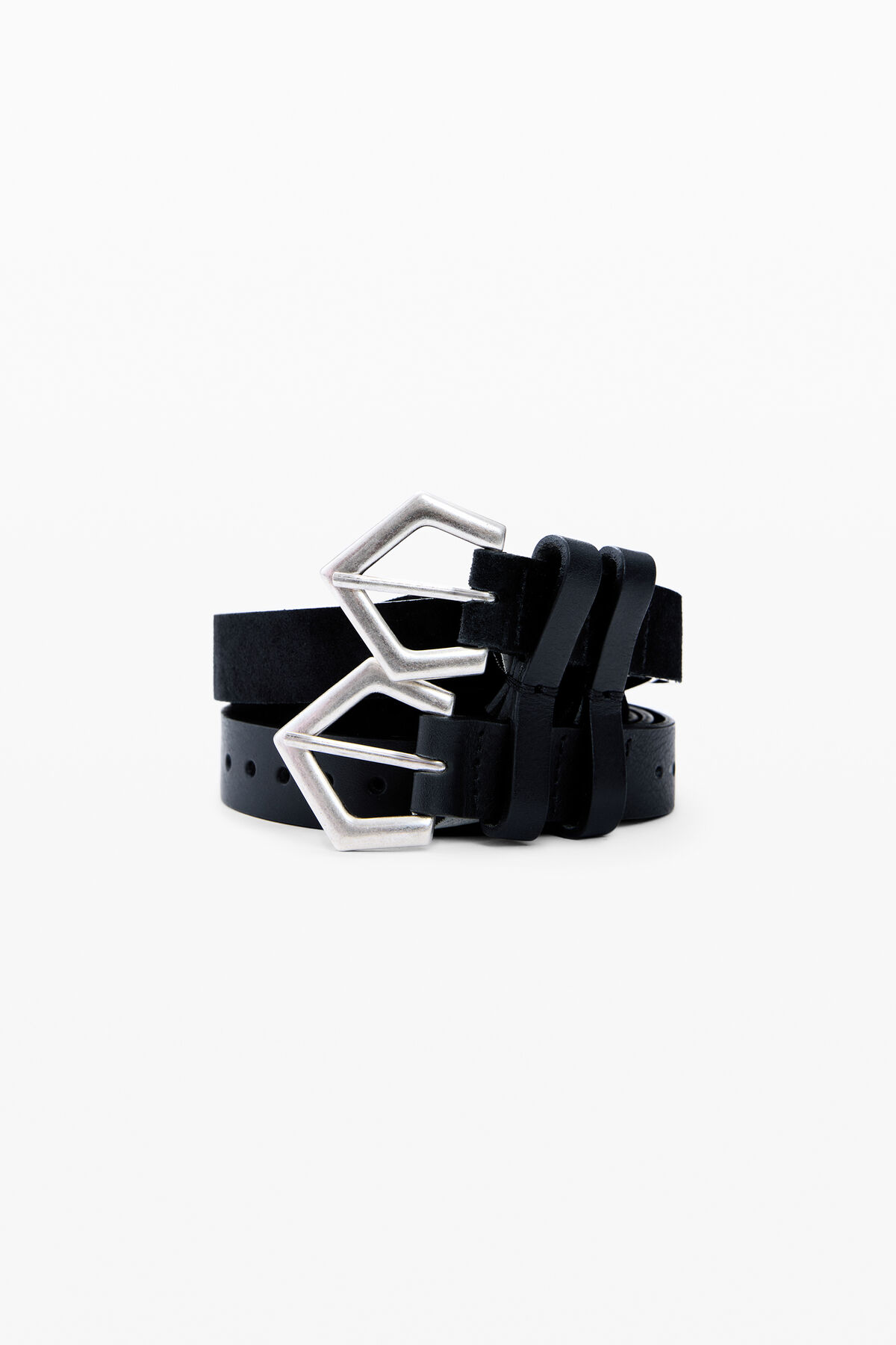DESIGUAL SPLIT-LEATHER BELT Desigual Articulated Leather Belt, Cow Split Leather in  main image 3