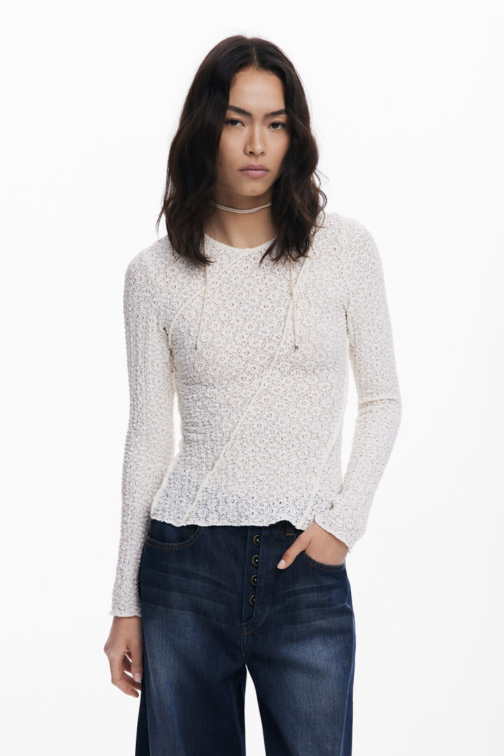 T-shirt with cross seams | Desigual