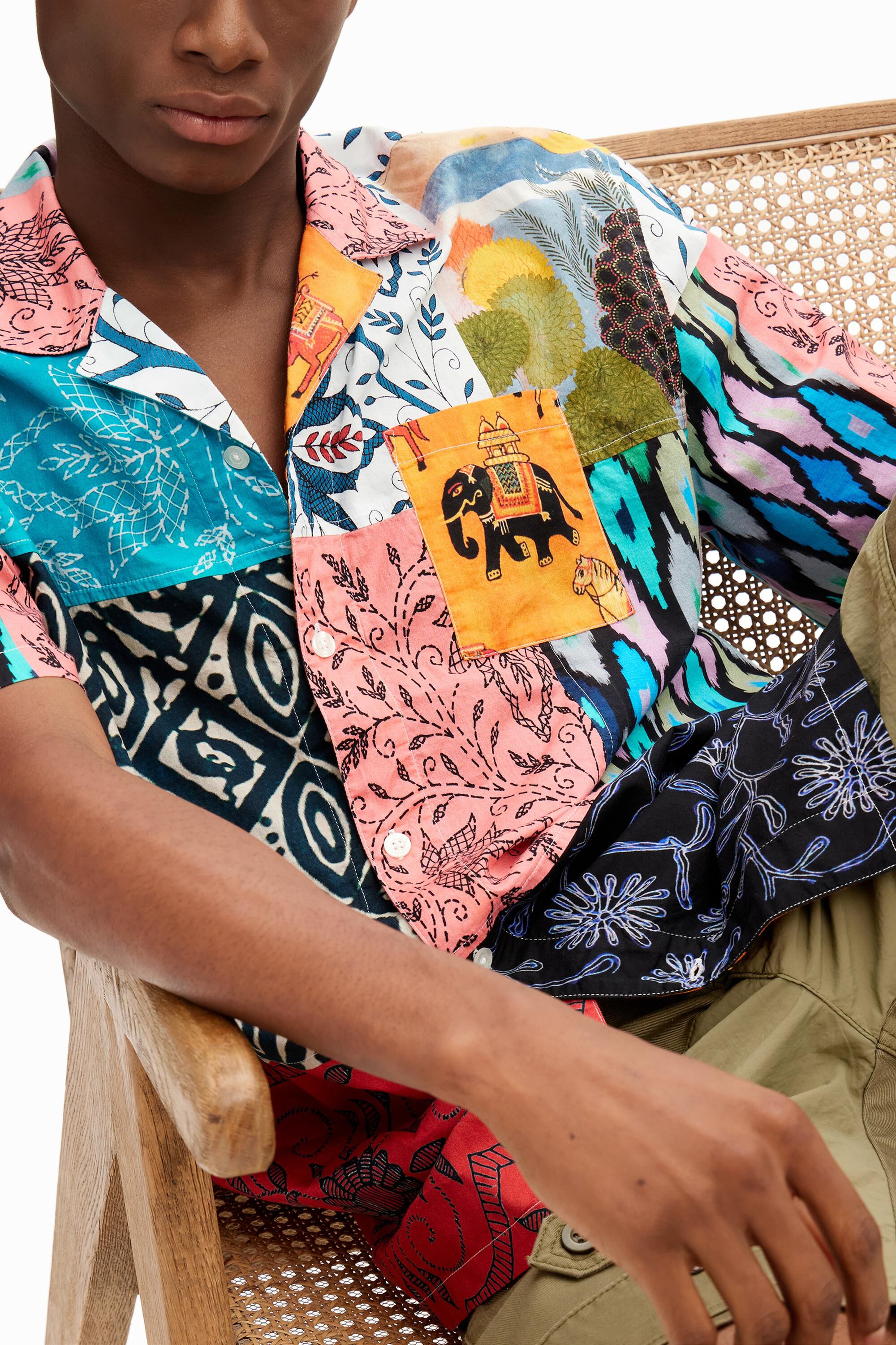 Patchwork shirt in colors. I Desigual.com