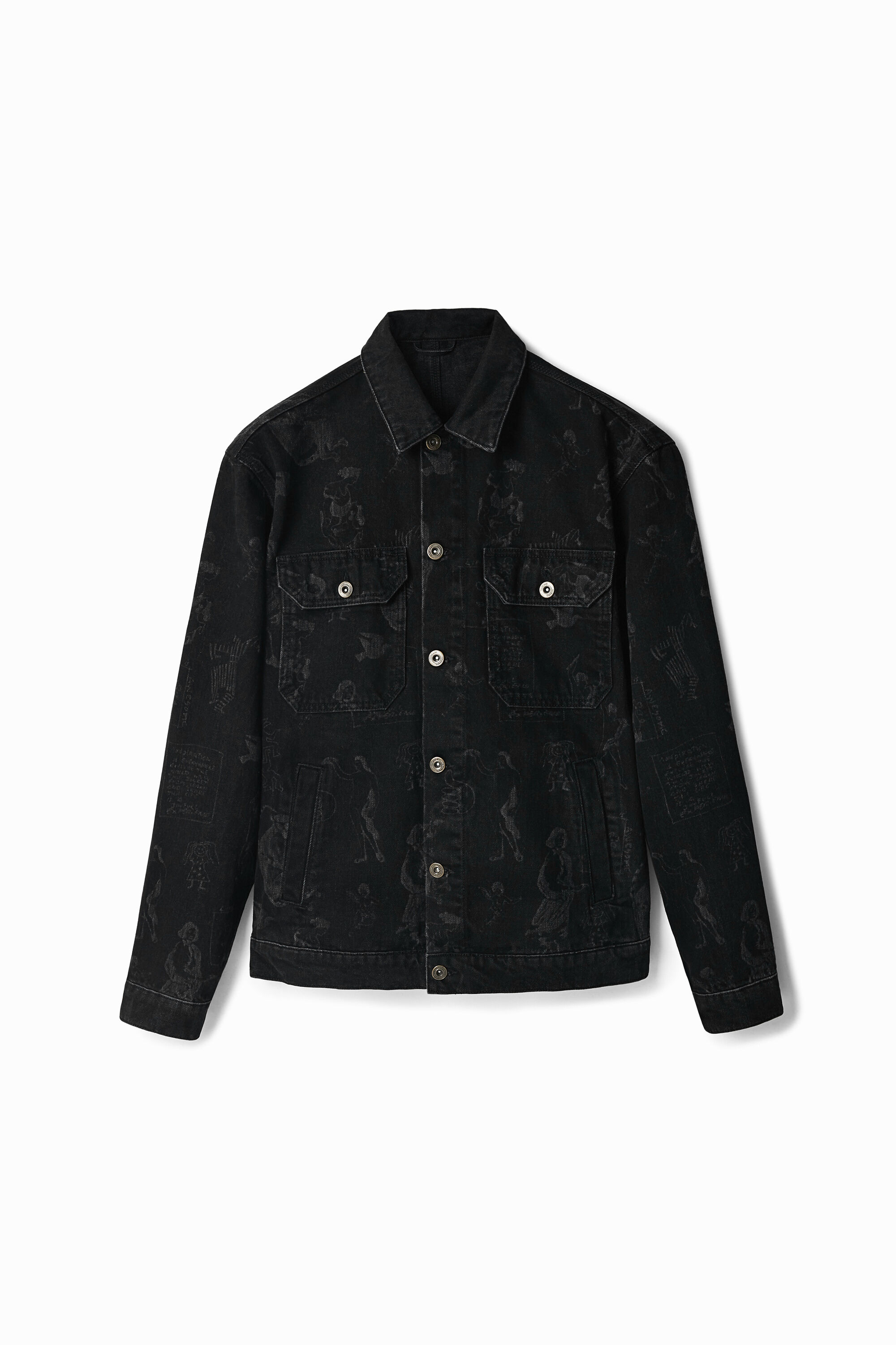 Printed denim jacket