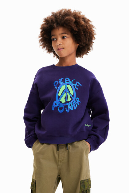 Oversized sweatshirt met Peace