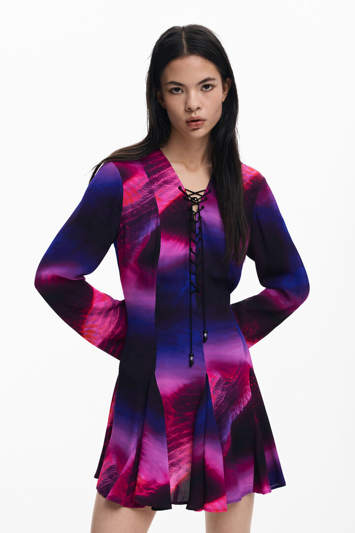 Dress with ribbon neckline | Desigual