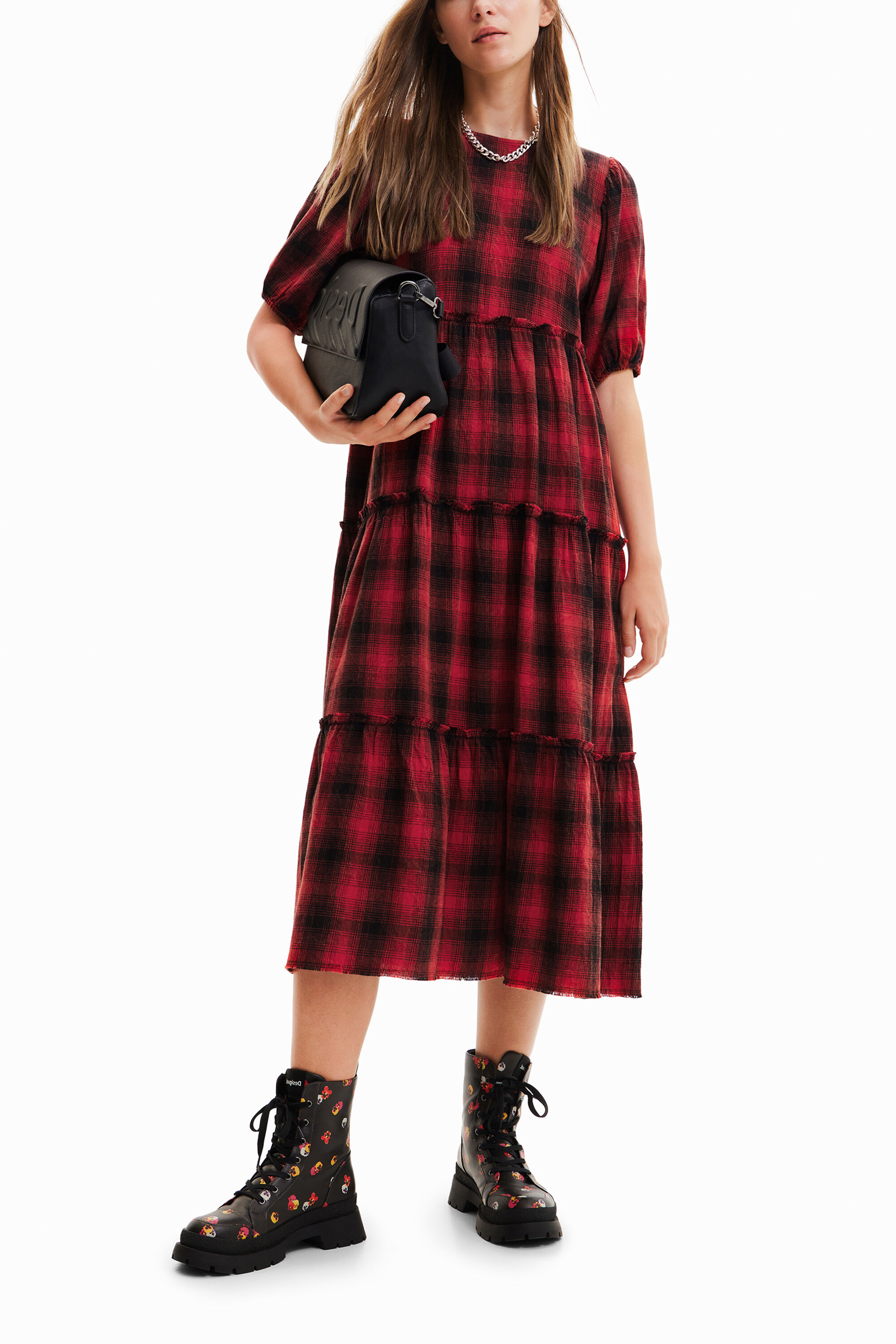 100％安い チェックプリント Desigual.com | ミディワンピース Mサイズ