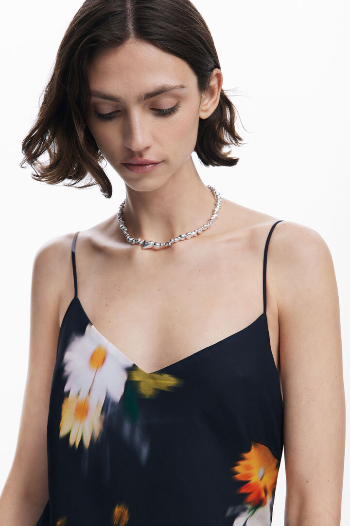 Vestido tirantes gasa flores | Desigual