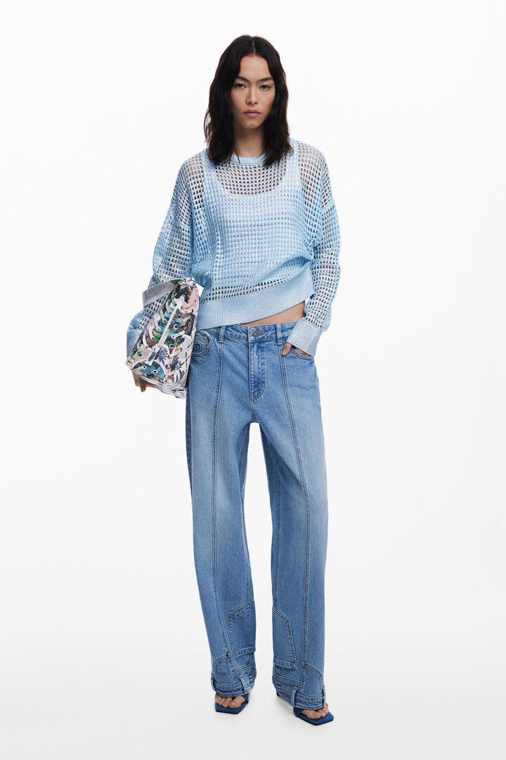 Metallic openwork sweater | Desigual