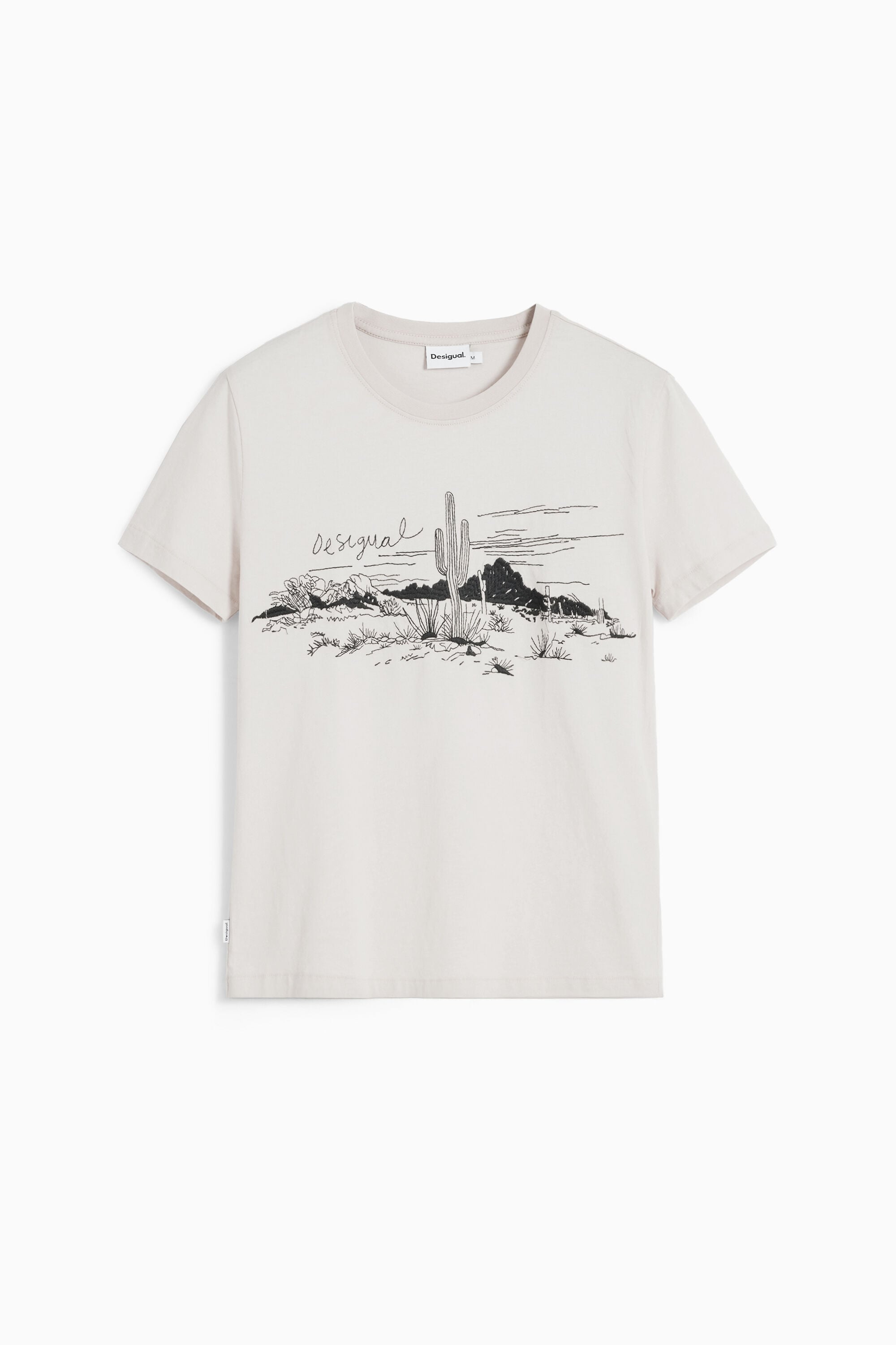 Camiseta manga corta paisaje, Algodon, Blanco,
