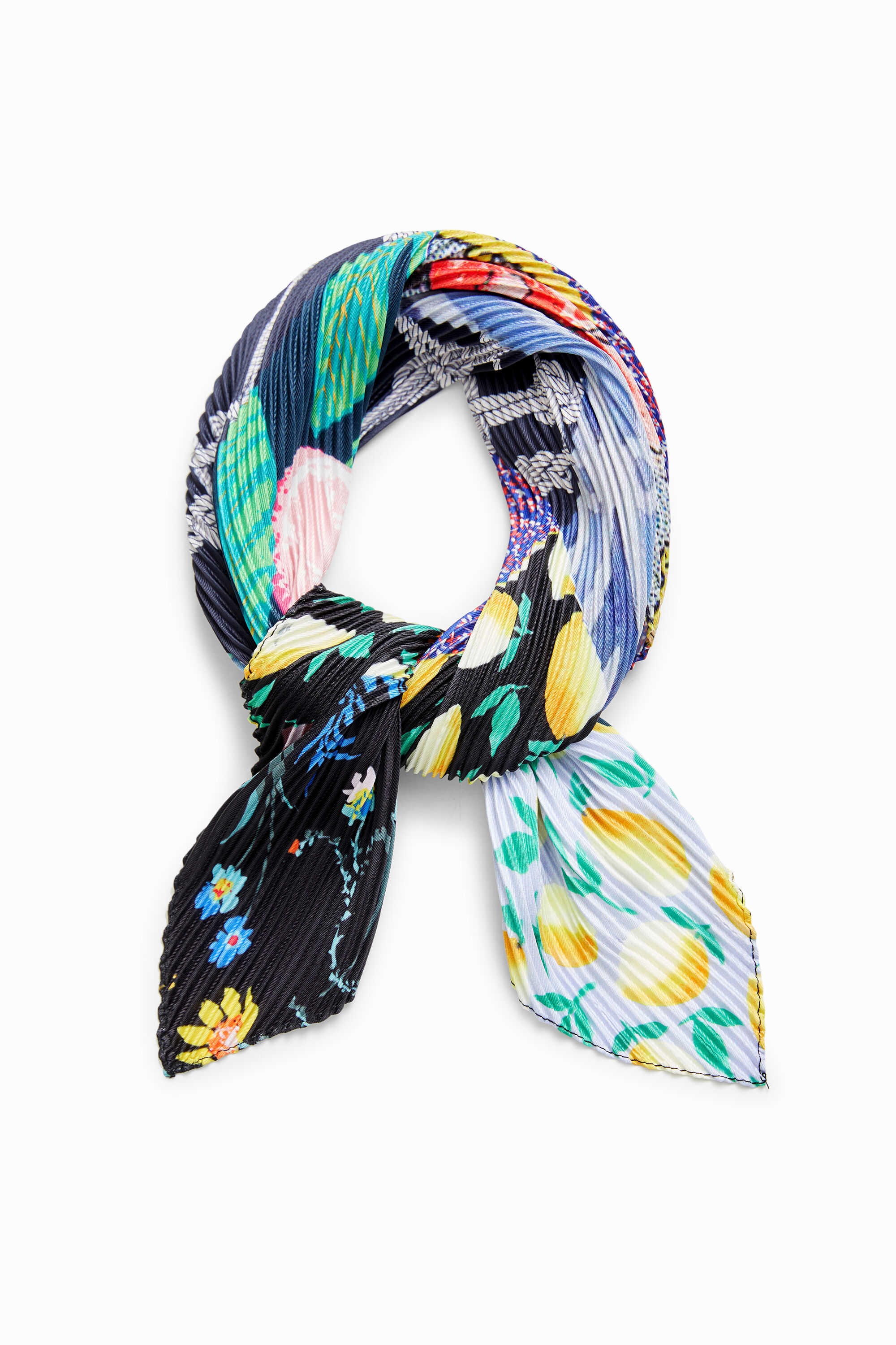 Desigual, Quadratisches Halstuch Digital-Patch, Polyester, Blau, U