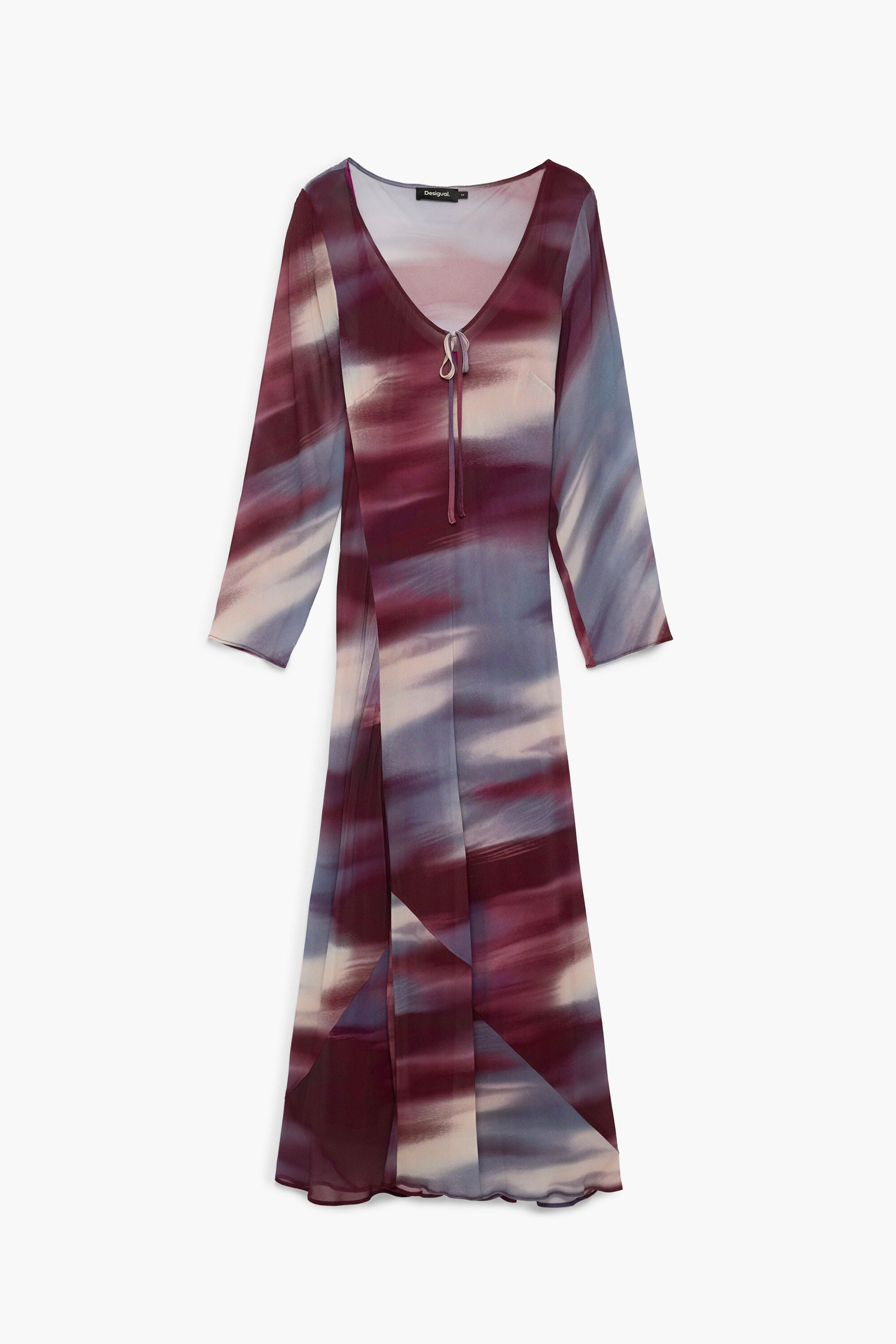 desigual purple dress Midi flocked dress