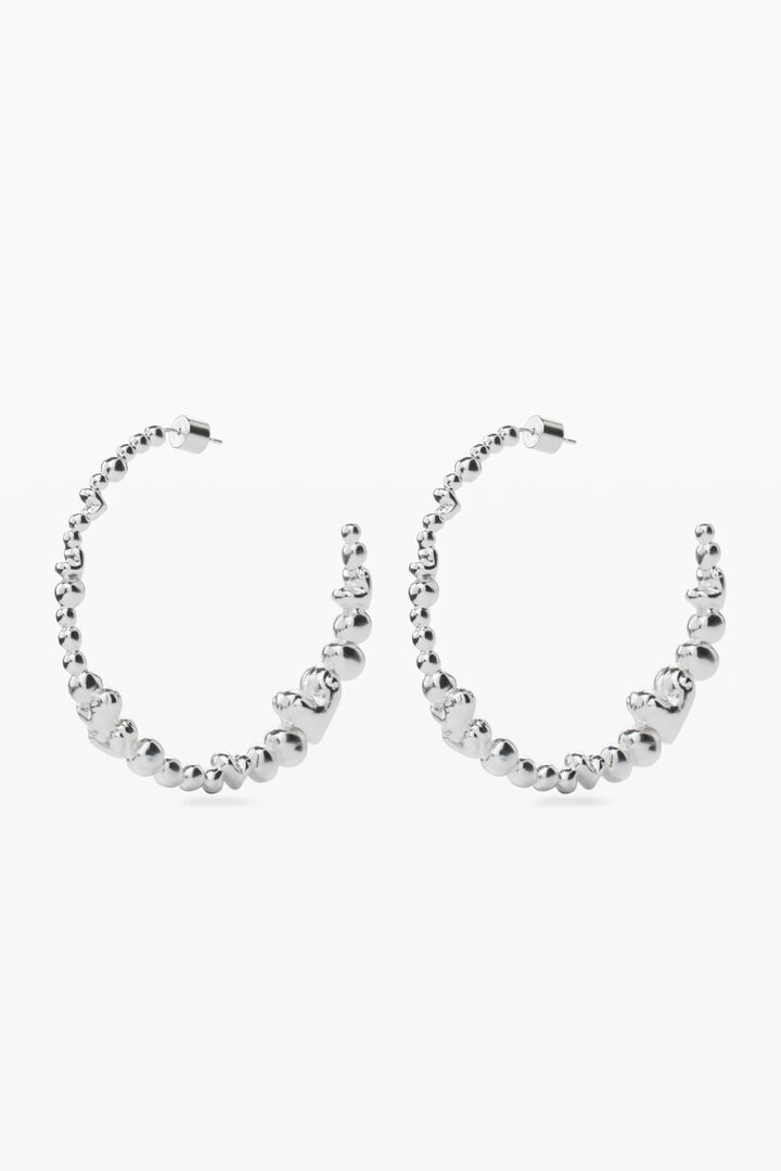Zalio silver-plated heart hoop earrings