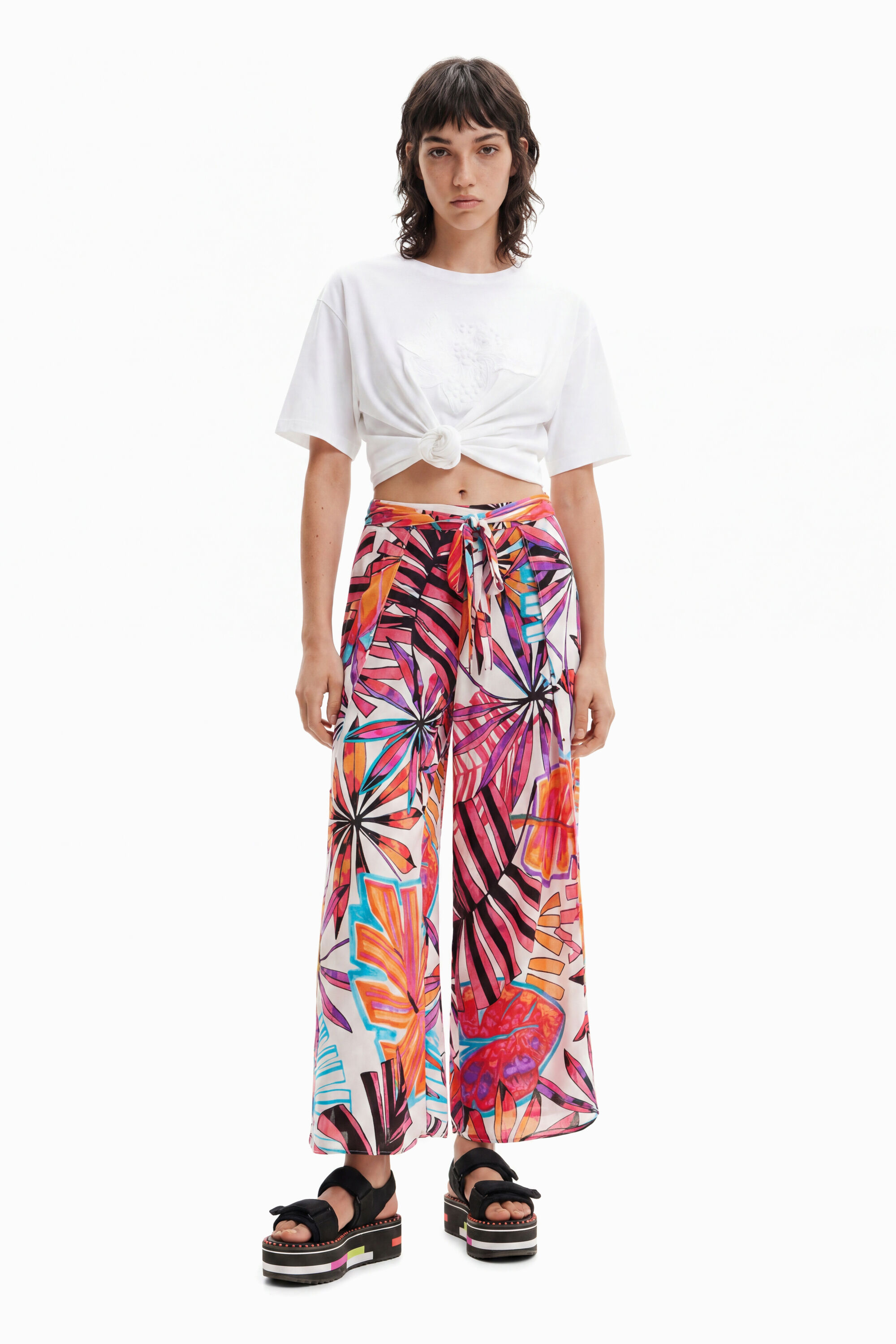 Pantalón aberturas tropical - WHITE - XL