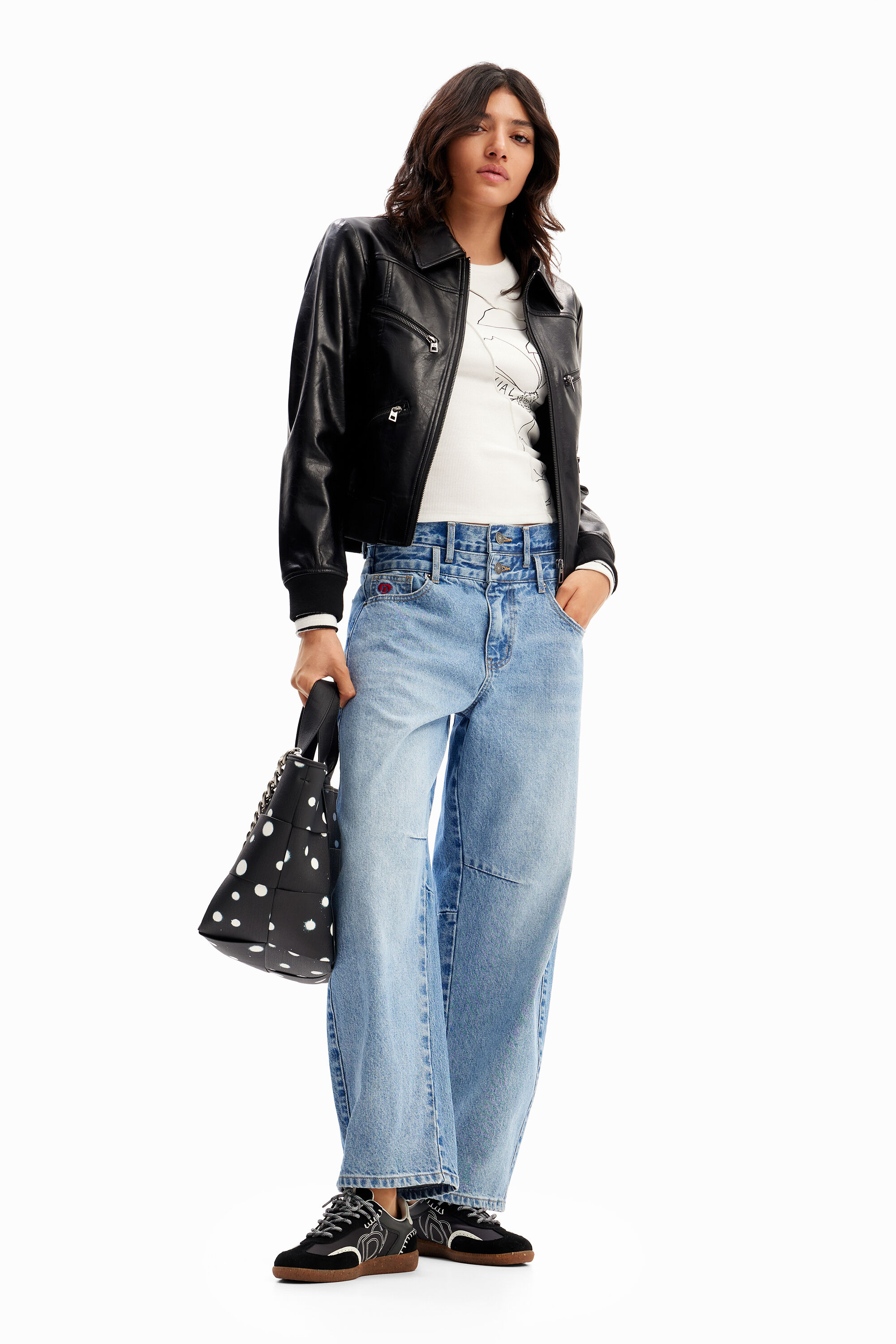 Chaqueta best sale cuero desigual