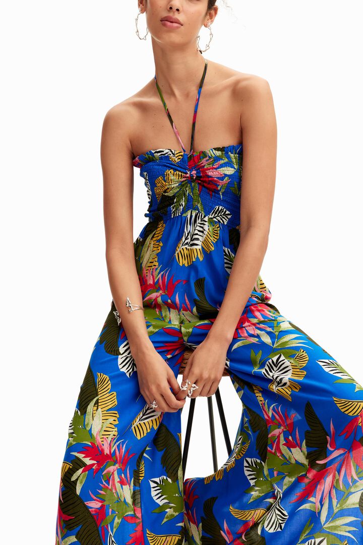 Longue combinaison dos nu tropicale | Desigual