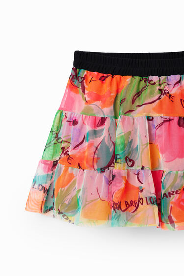 Rožasto mini krilo iz tila | Desigual