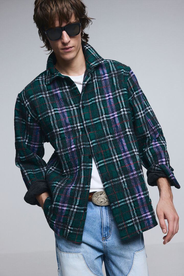 Overhemd met lange mouwen en ruitpatroon met rits | Desigual