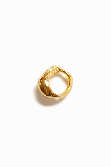 Anillo formas orgánicas baño oro Zalio | Desigual