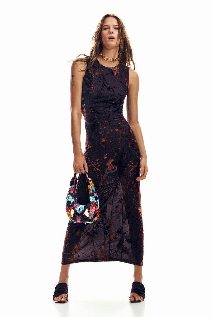 Vestido midi oriental