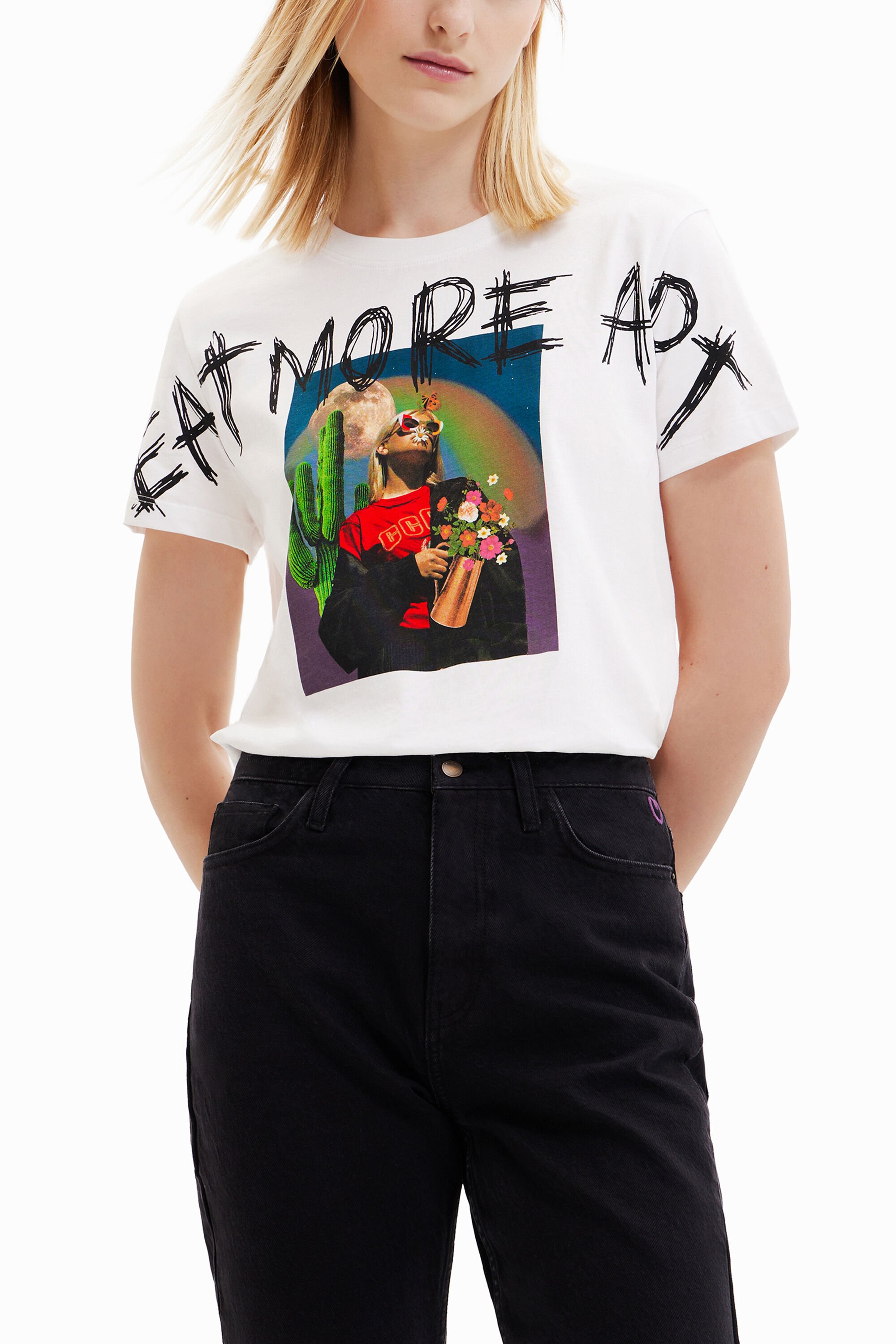 【NEW限定品】 Eat More Art” arty T-shirt | Desigual.com トップス
