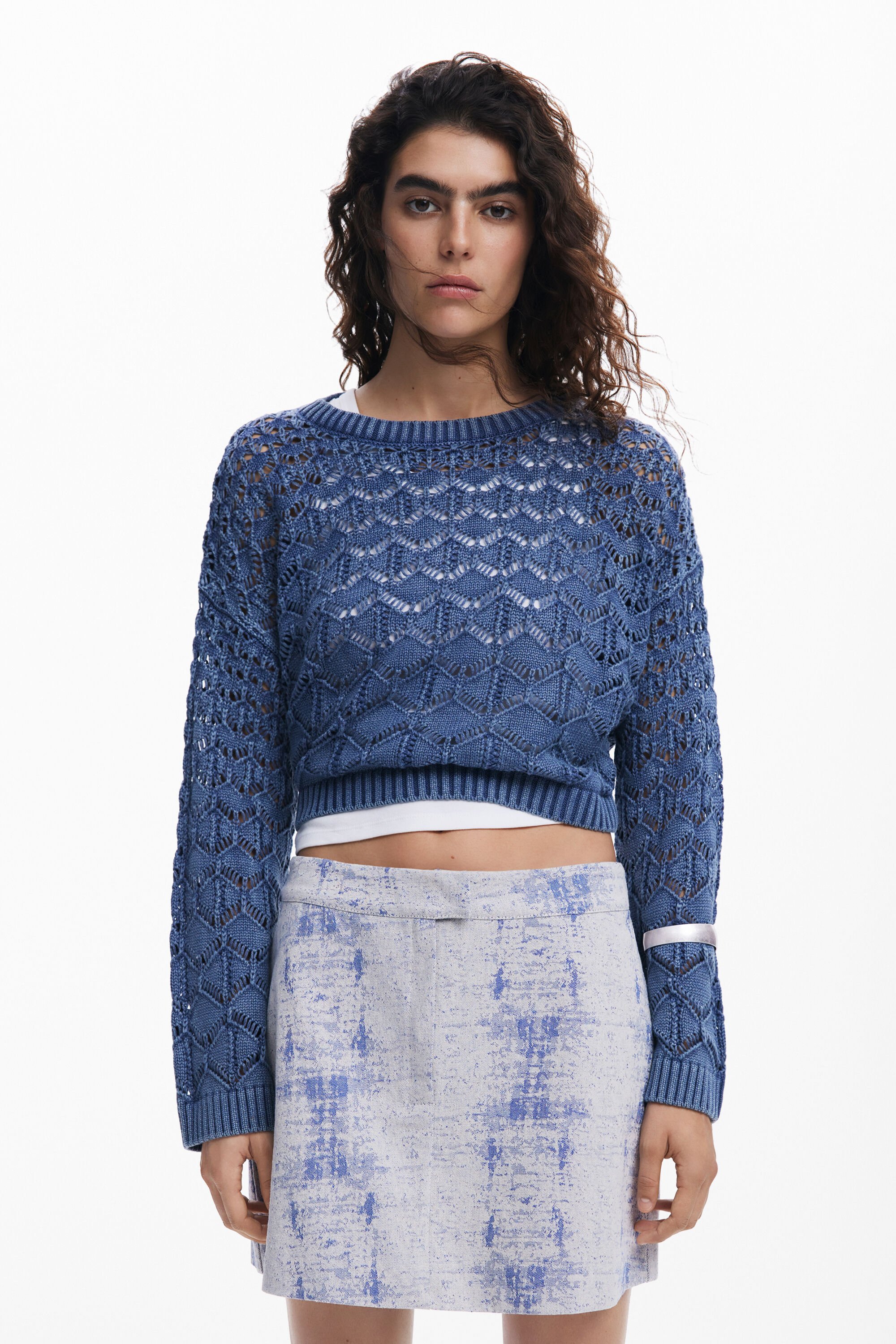 Desigual Minifalda Desgastes In Blue