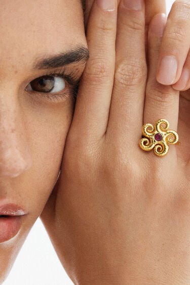 Zalio gold plated star ring | Desigual