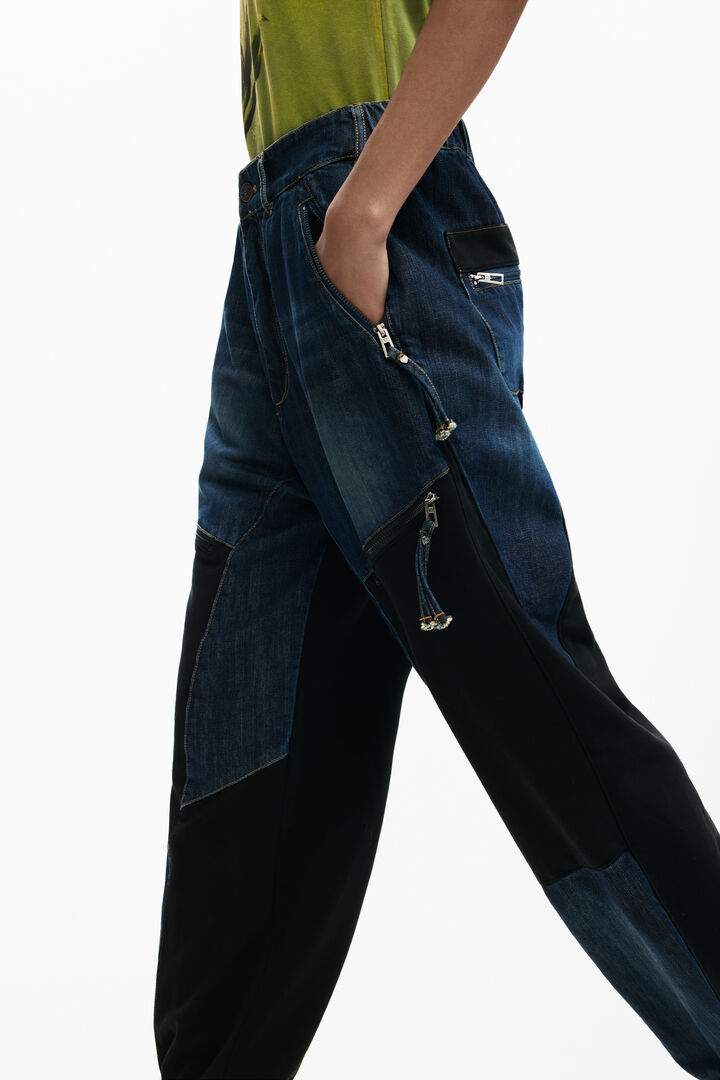 PANTAL&Oacute;N VAQUERO PATCHWORK | Desigual