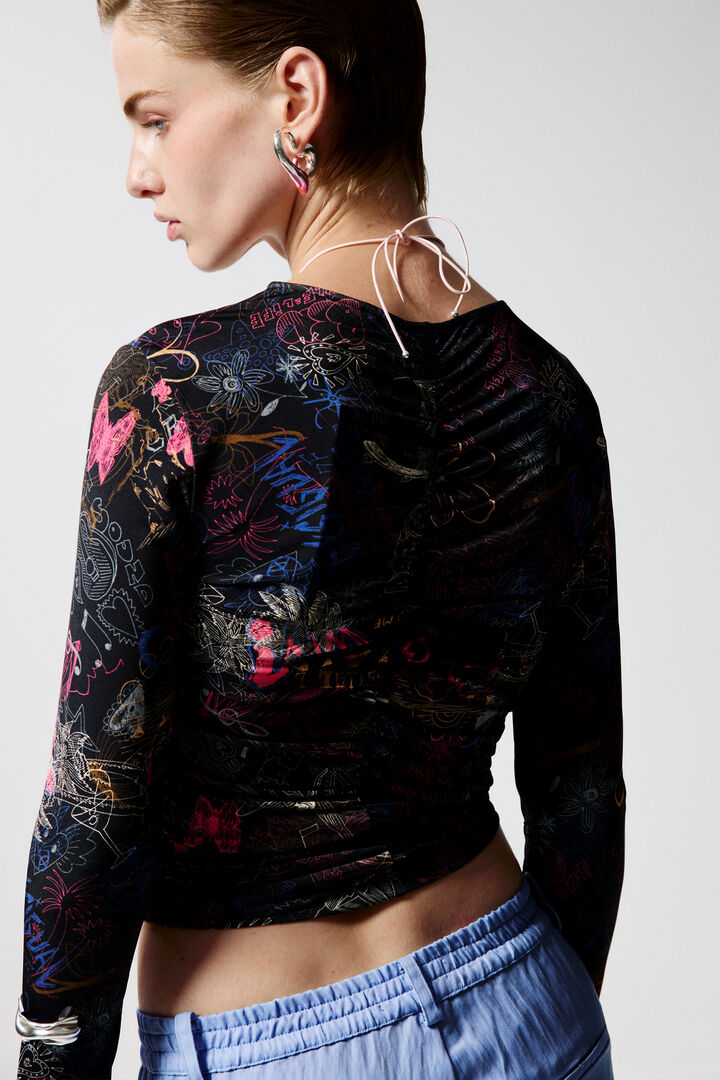 Camiseta fruncida grafitti | Desigual