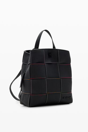 Mochila S trenzada pespuntes | Desigual