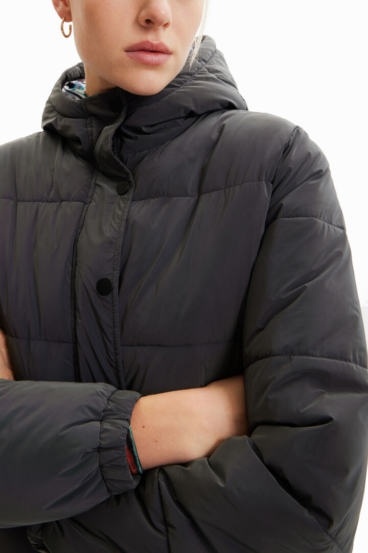 Iridescent padded short jacket | Desigual