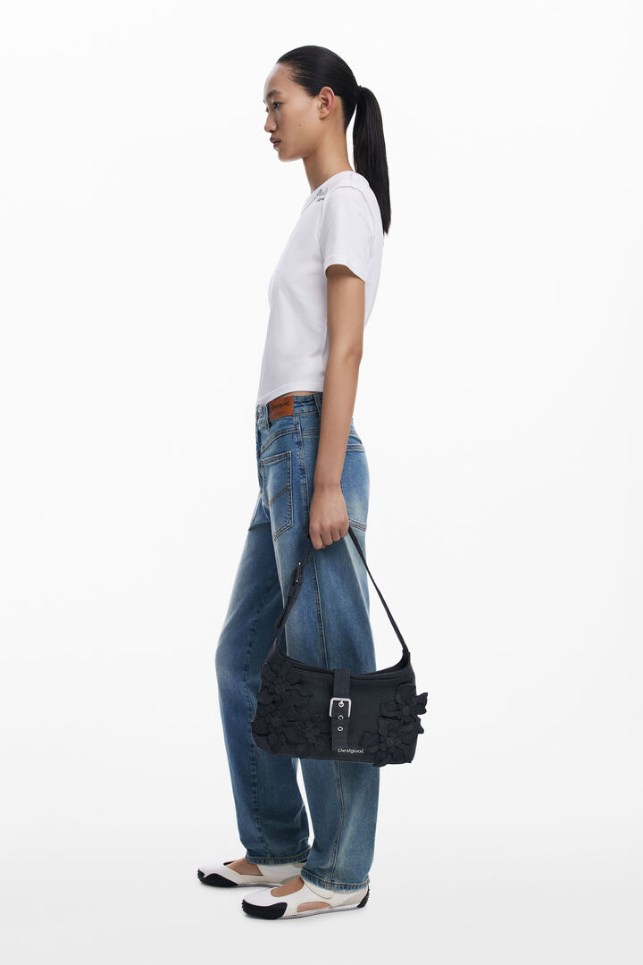 Medium bag with floral patch | Desigual