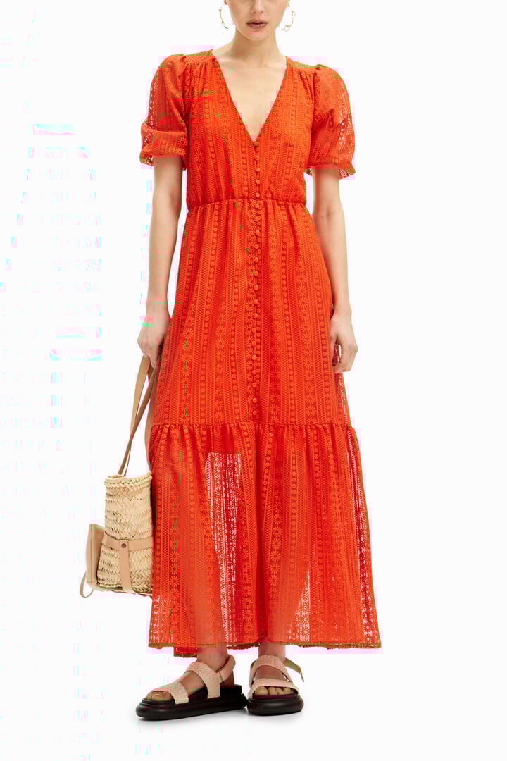 Vestido largo bordados | Desigual