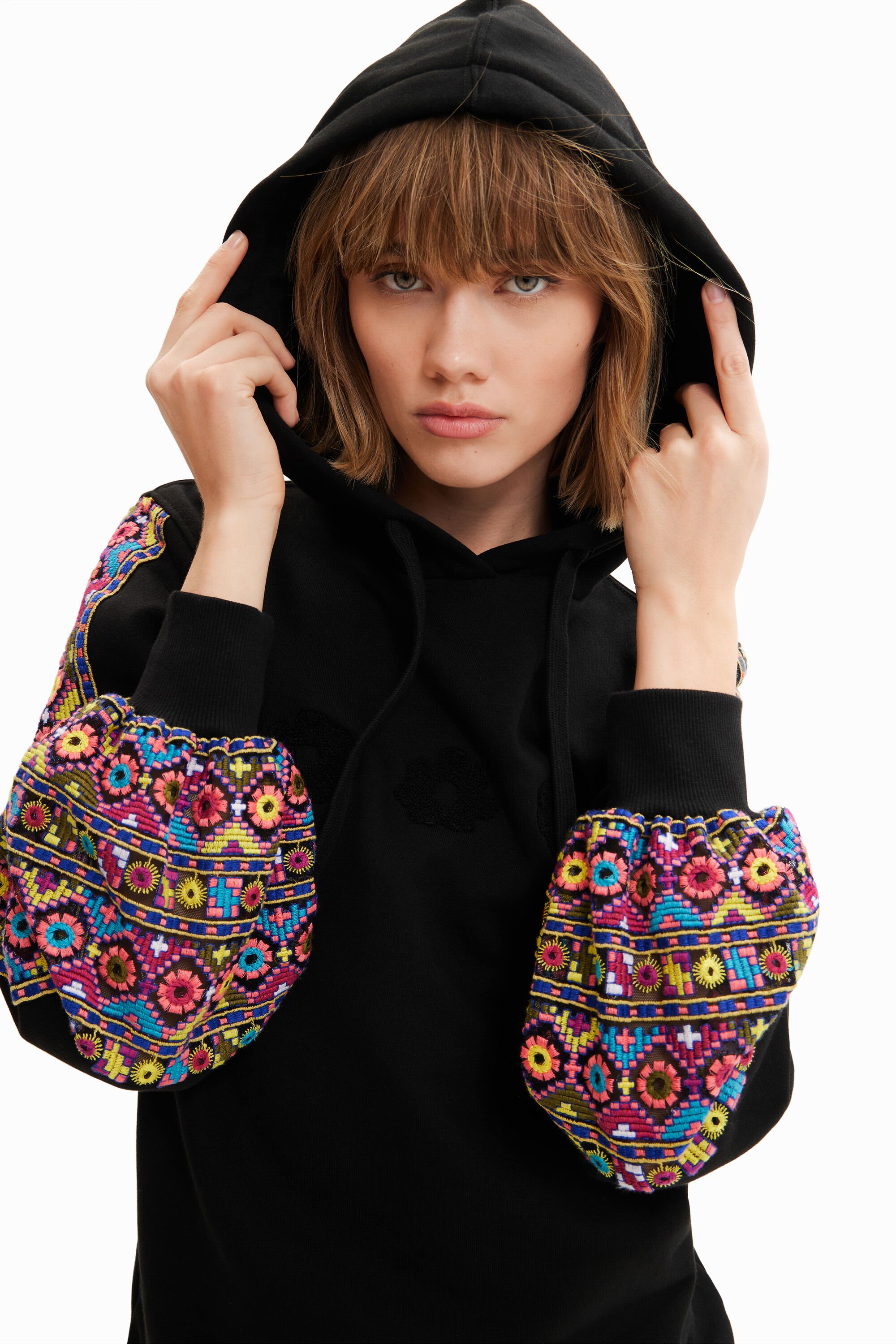 Desigual Embroidered ethnic sweatshirt