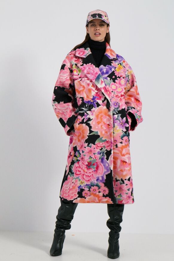 Oversize floral coat | Desigual