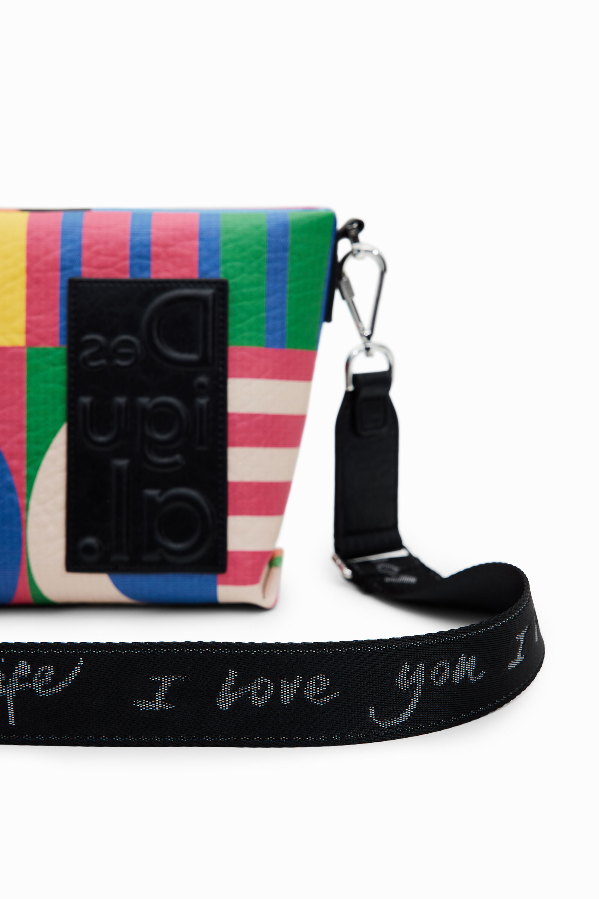 Borsa a tracolla piccola geometrica colorata Desigual