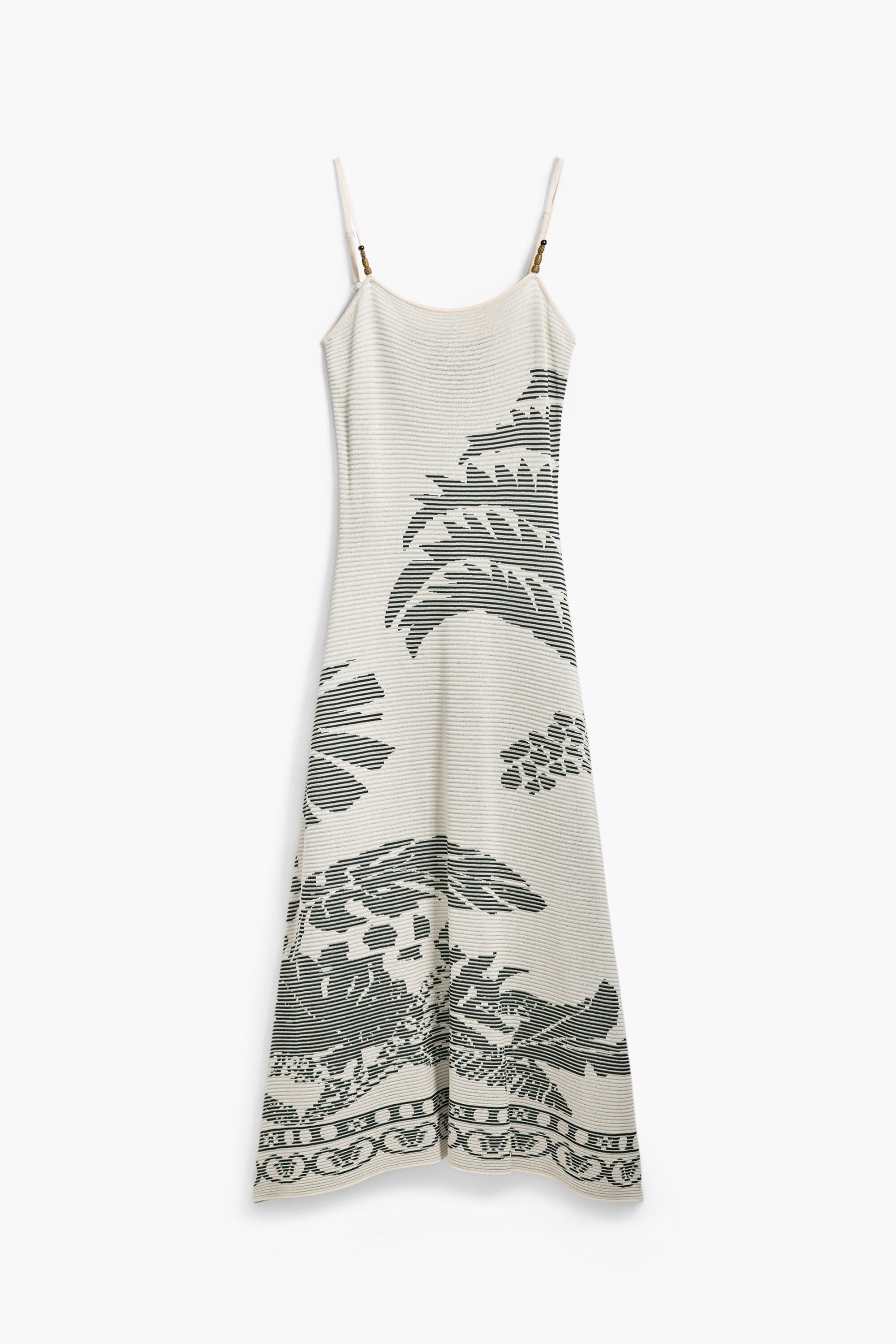 Vestido textura palmeras, Blanco, XL