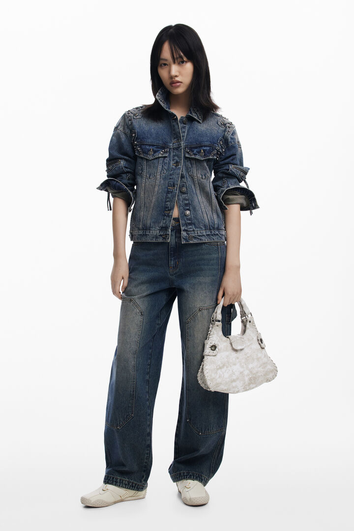 Small woven leather bag | Desigual