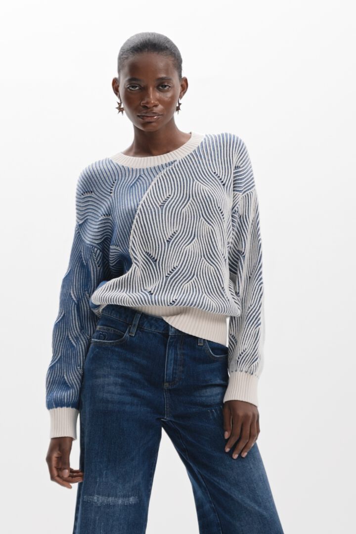 Two-tone knit sweater | Desigual
