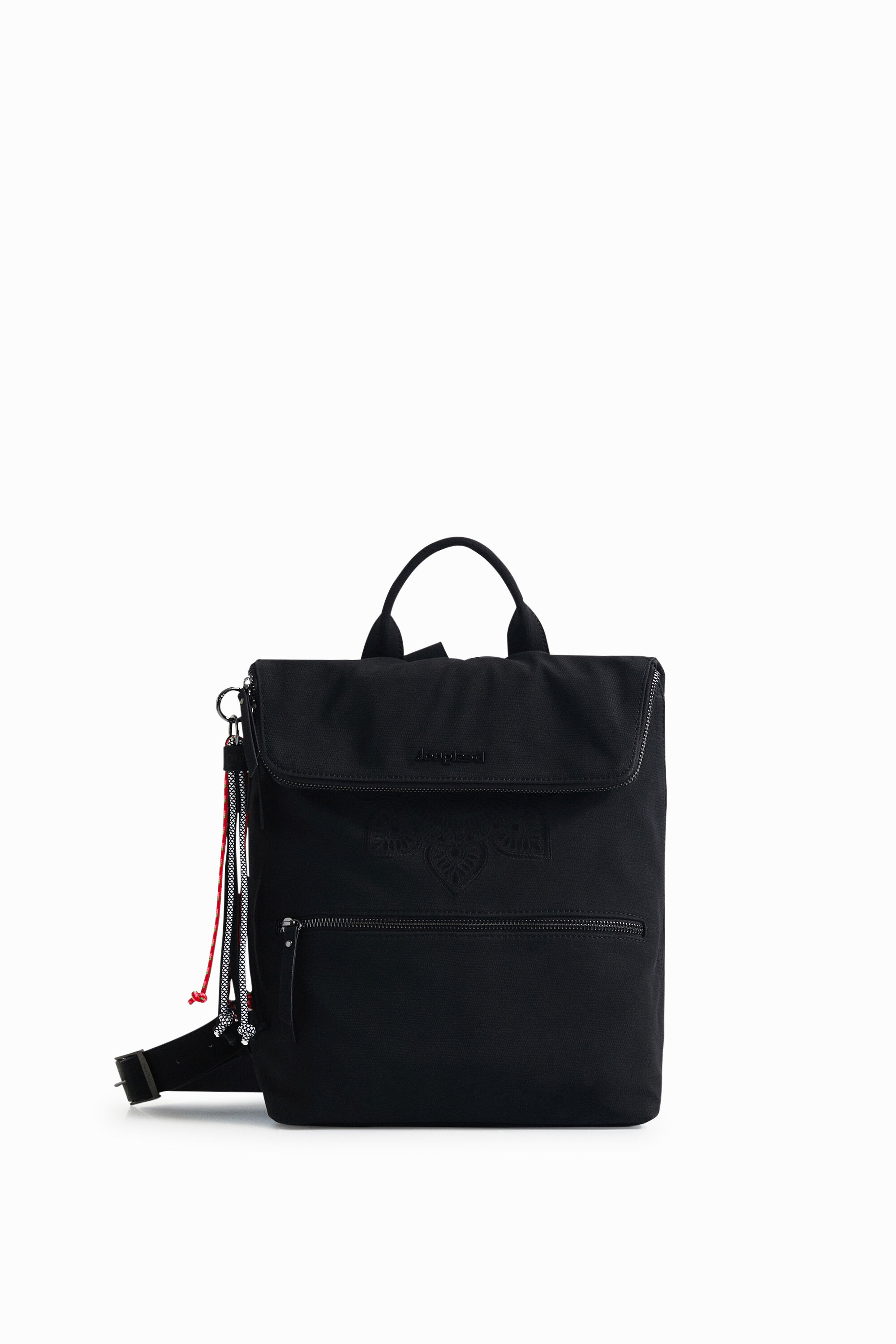 Mochila cuadrada solapa extensible - BLACK - U