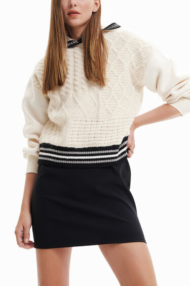 Hybride gehaakt sweatshirt | Desigual