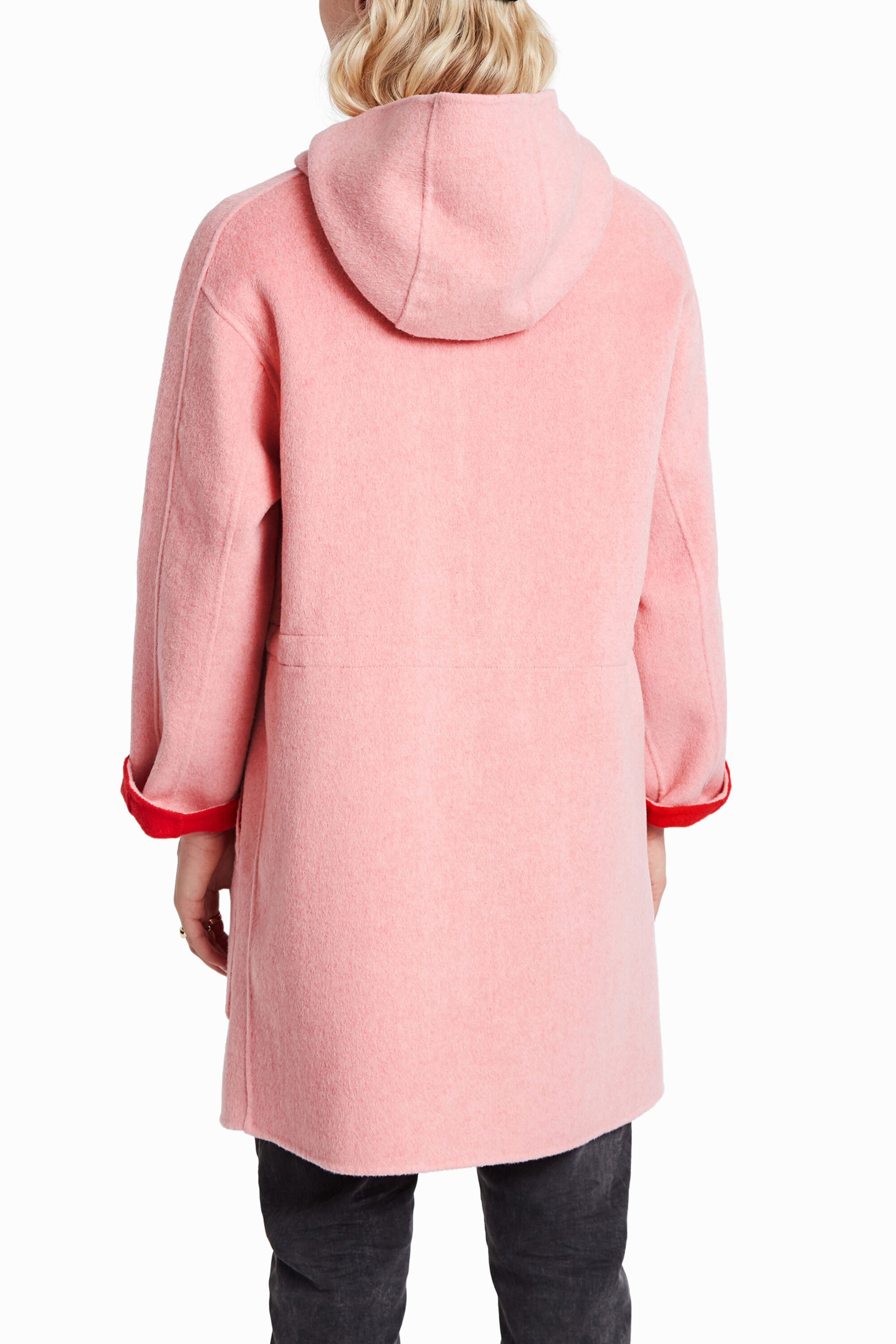 Wool coat with a hood on sale
