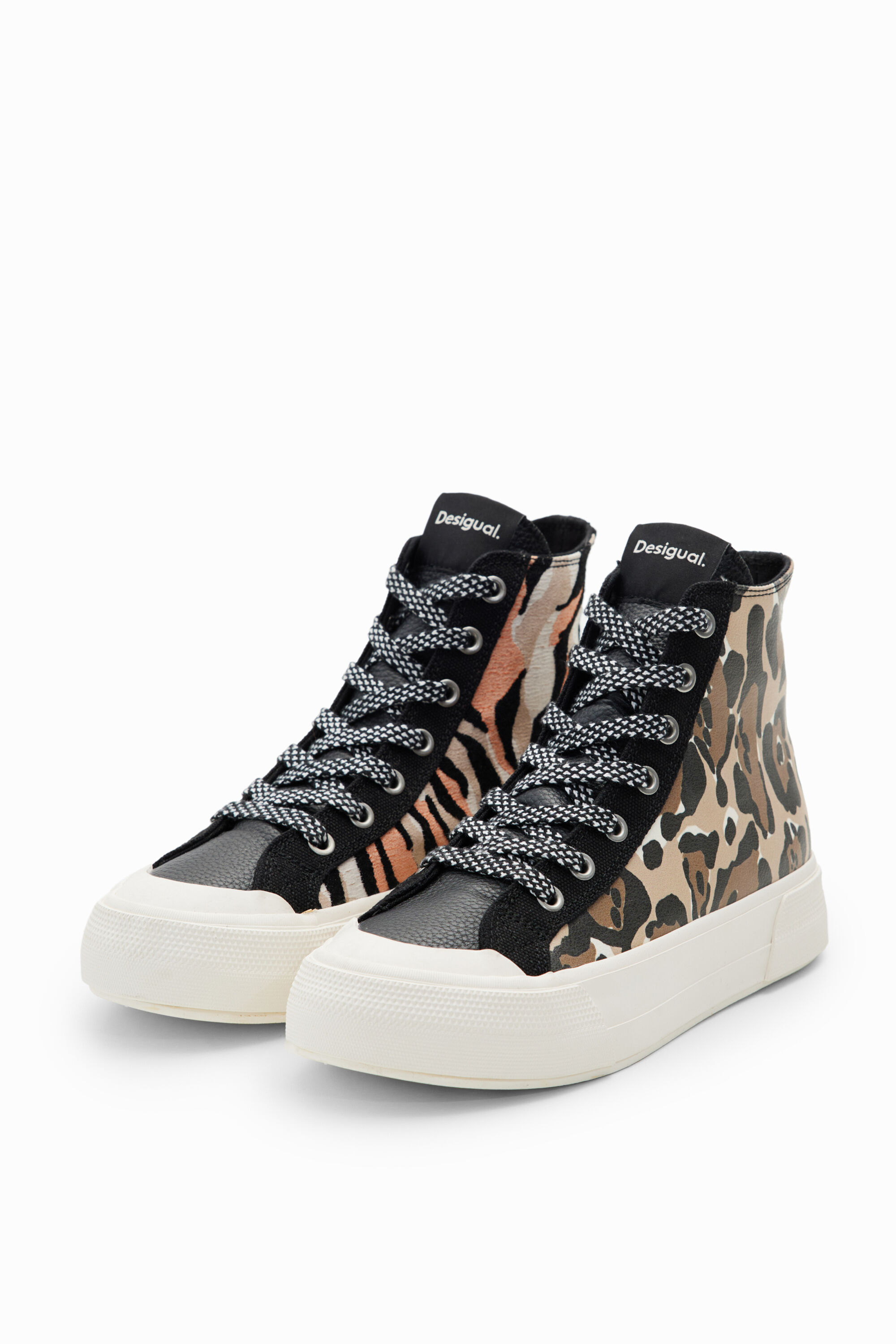 High-top animal print sneakers - MATERIAL FINISHES - 40