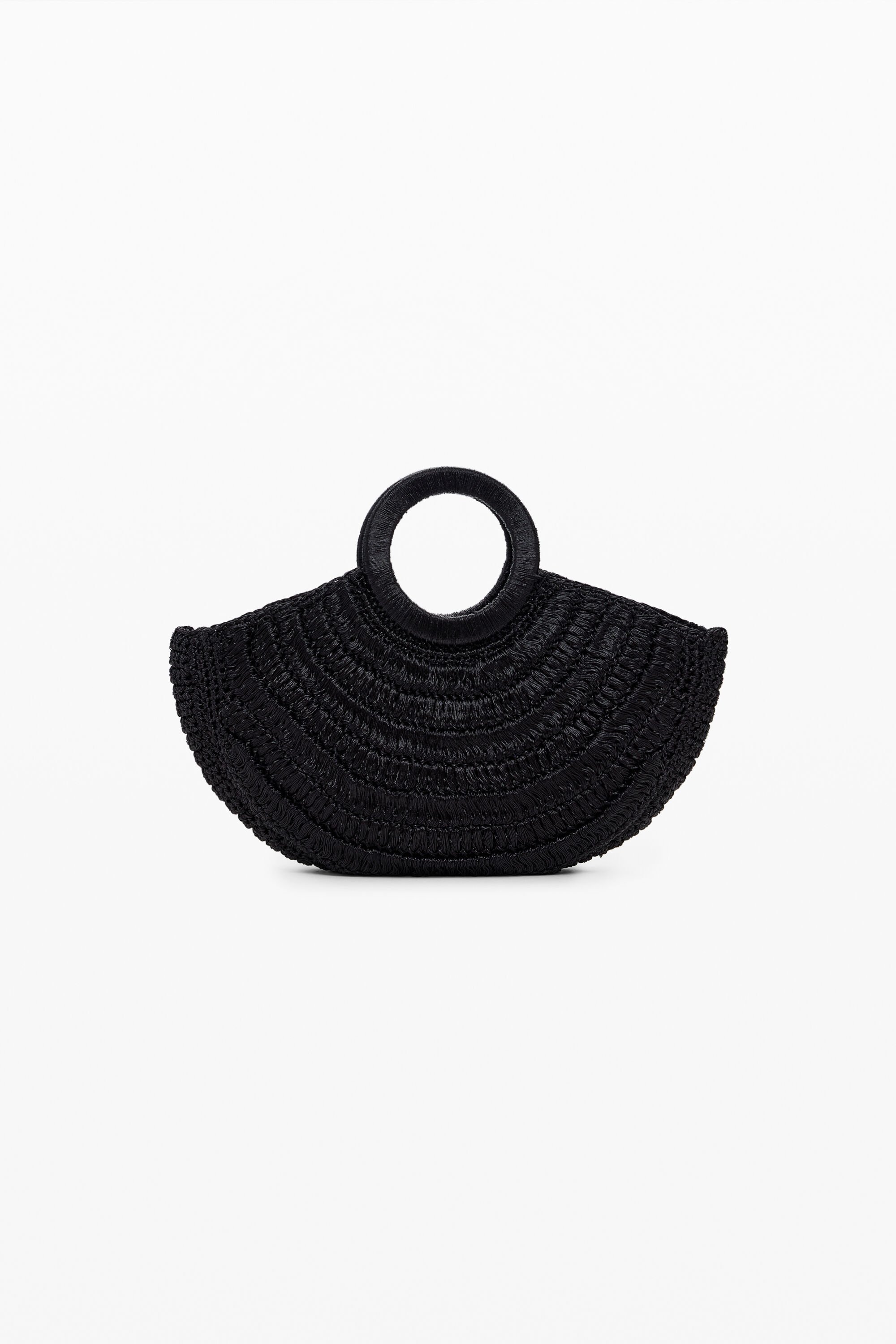 Medium circular raffia bag