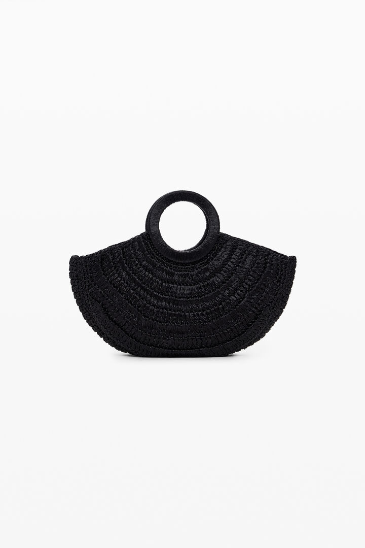Medium circular raffia bag