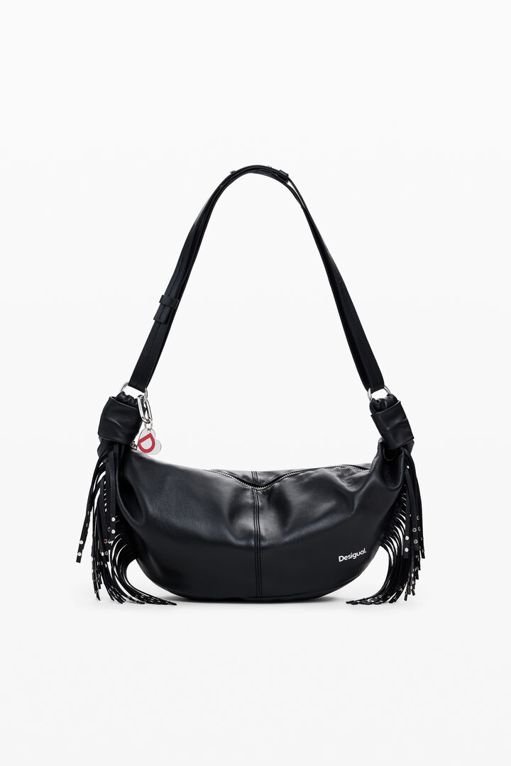 Bossa de pell amb serrells mitjana | Desigual