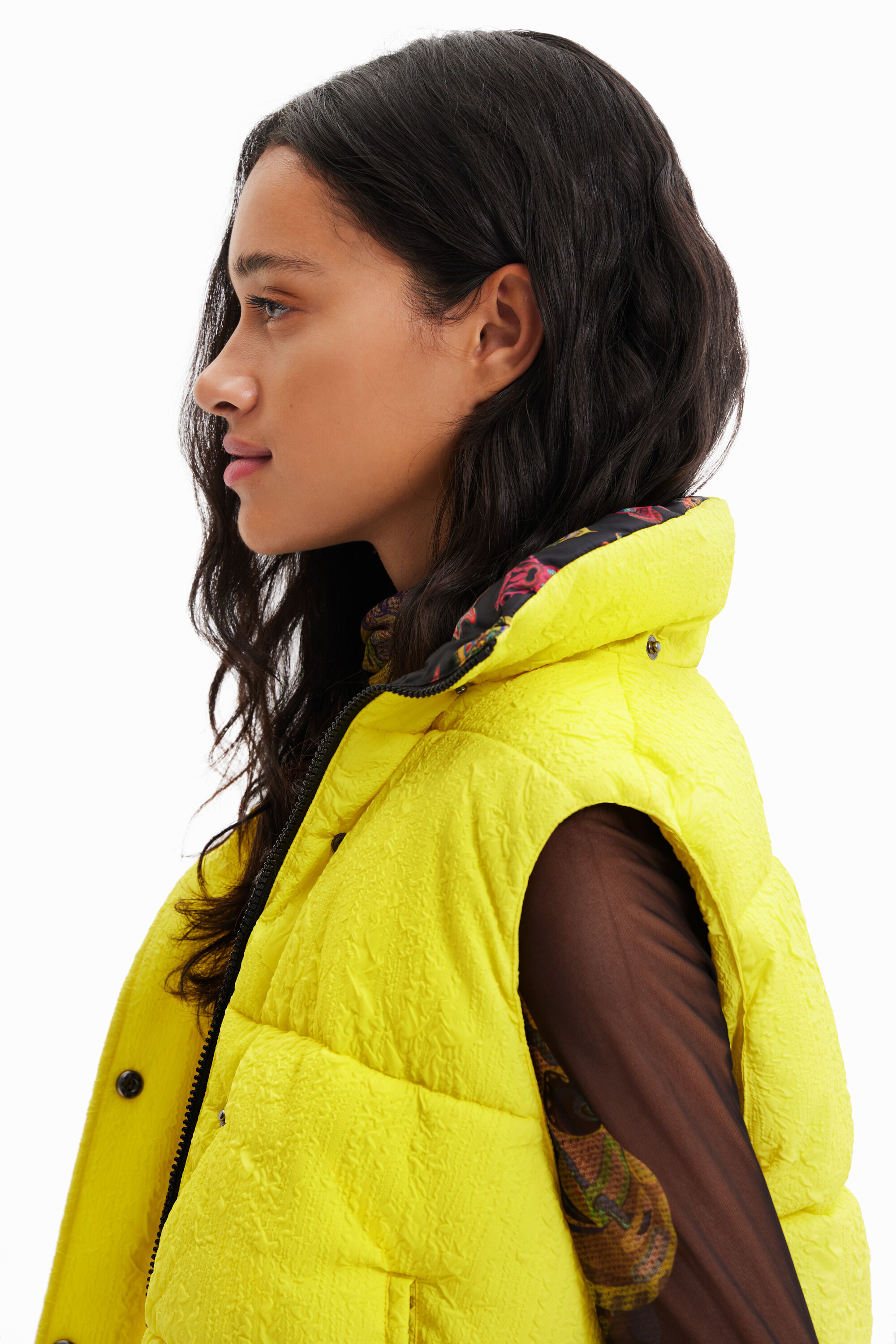 Shop Desigual M. Christian Lacroix Short Gilet In Yellow