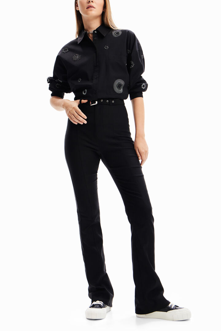Belted flare trousers | Desigual