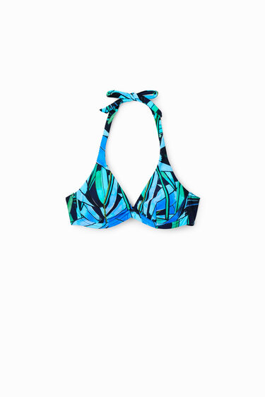 Trópusi mintás kék bikinifelső | Desigual