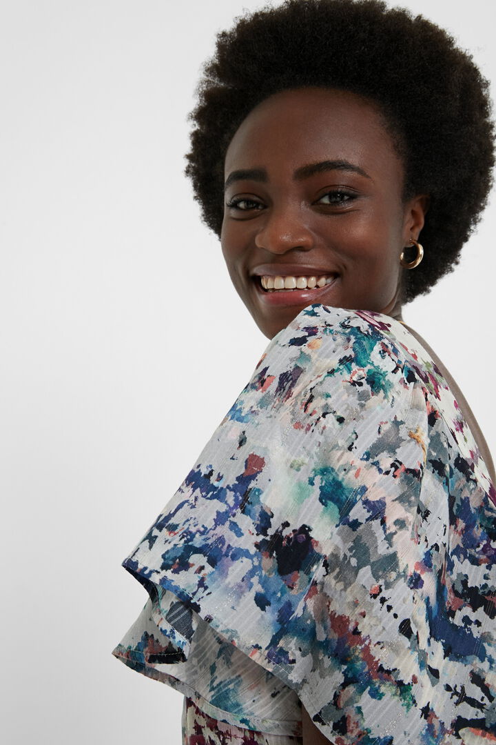 Camouflage blouse flounces | Desigual